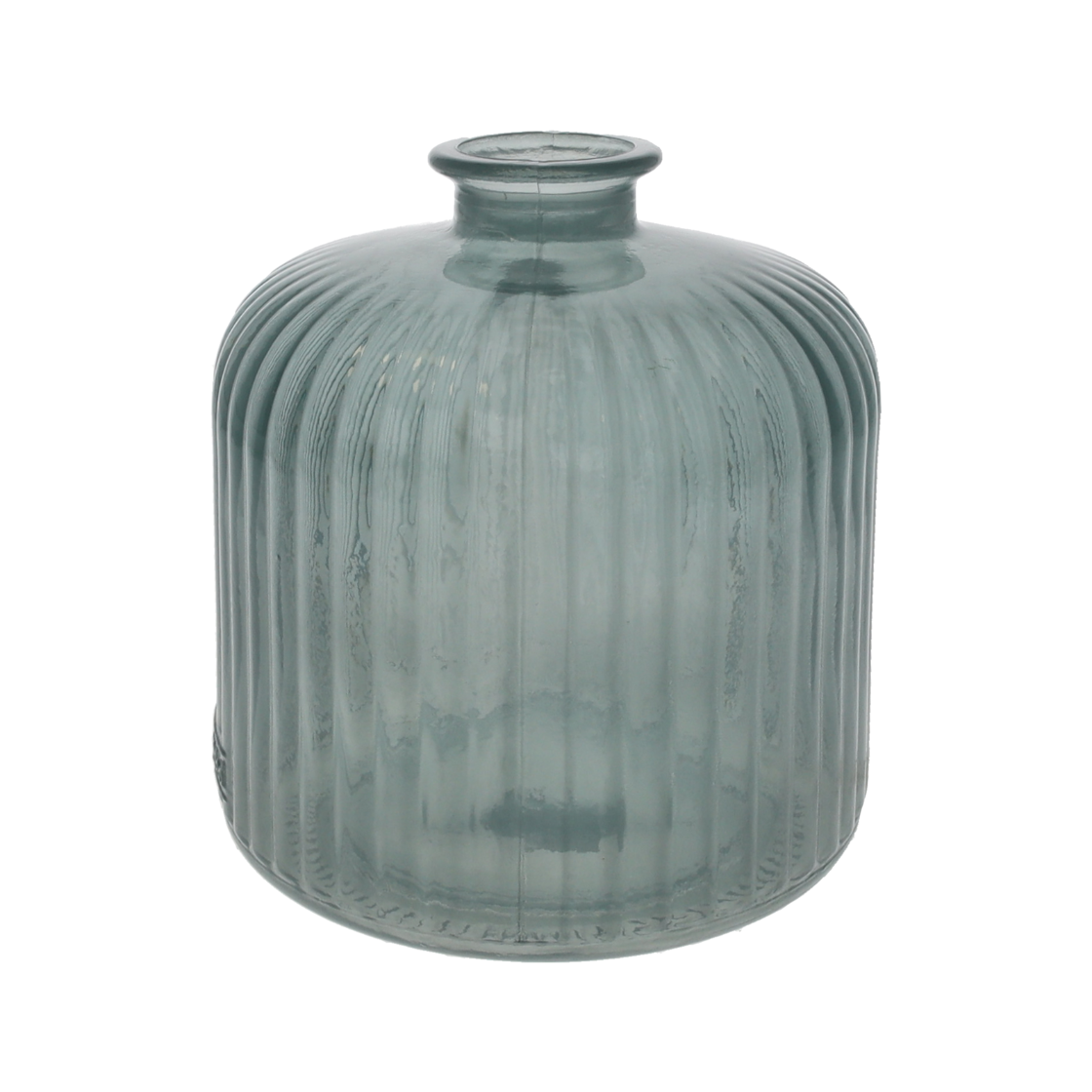 BOTTIGLIA DECORATIVA RIGATA ACQUAMARINA H.17 X D.14 CM