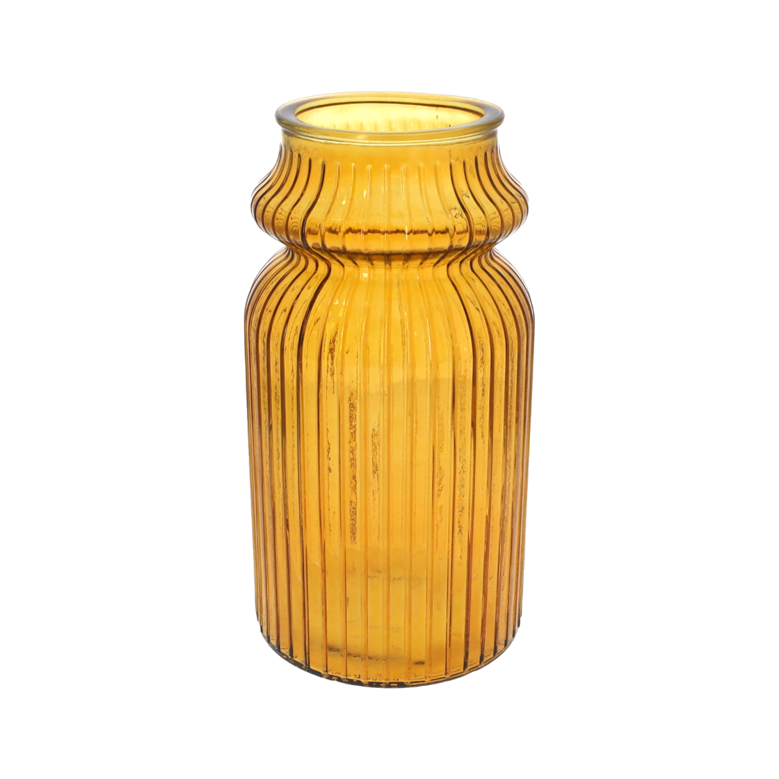 VASO DECORATIVO RIGATO BASSO GIALLO H.29 D.14,5 CM