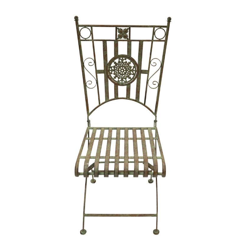 SEDIA IN FERRO VERDE H.98 X L.40 X P.39 CM